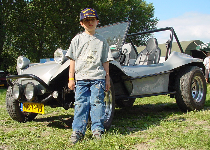 Tim bij buggy Jan Ruitenbeek, Lelystad september 2001